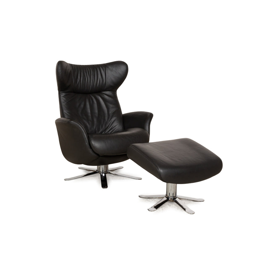 Joop 8115 leather armchair including stool anthracite