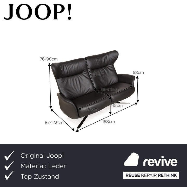 Joop 8115 Leather Two-Seater Sofa Couch Anthracite