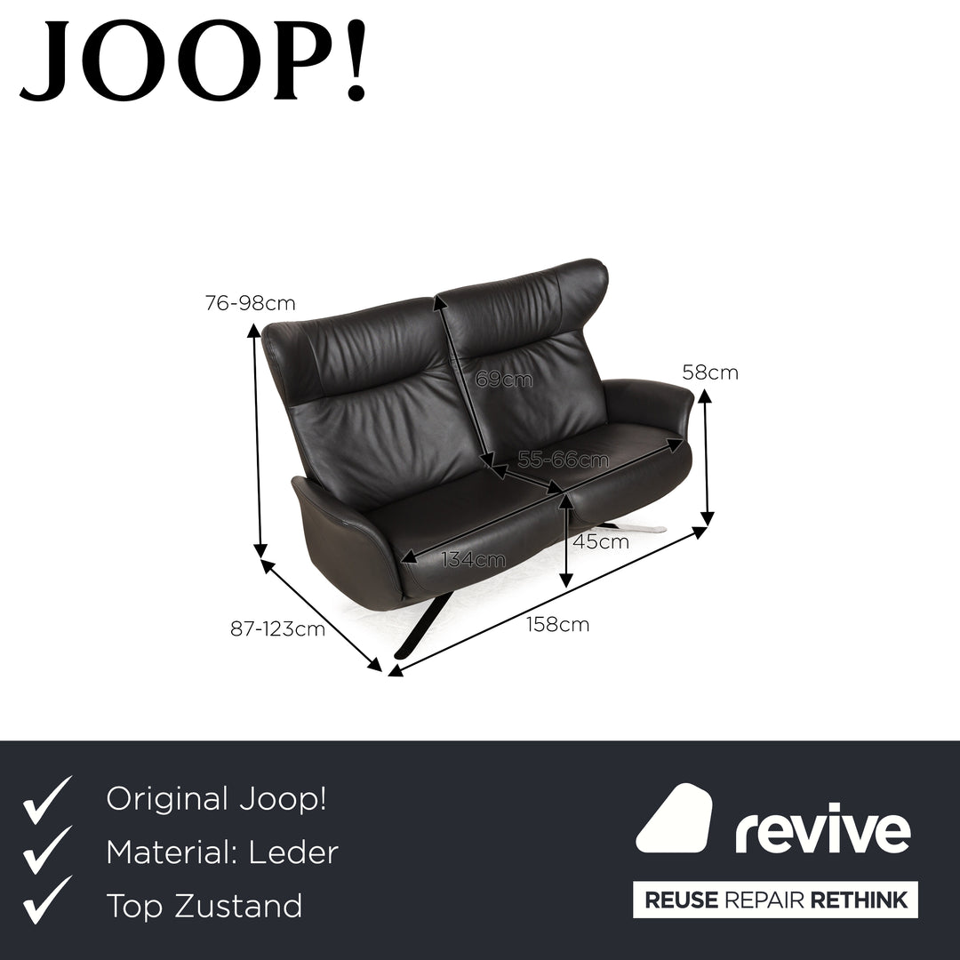 Joop 8115 Leder Zweisitzer Sofa Couch Anthrazit