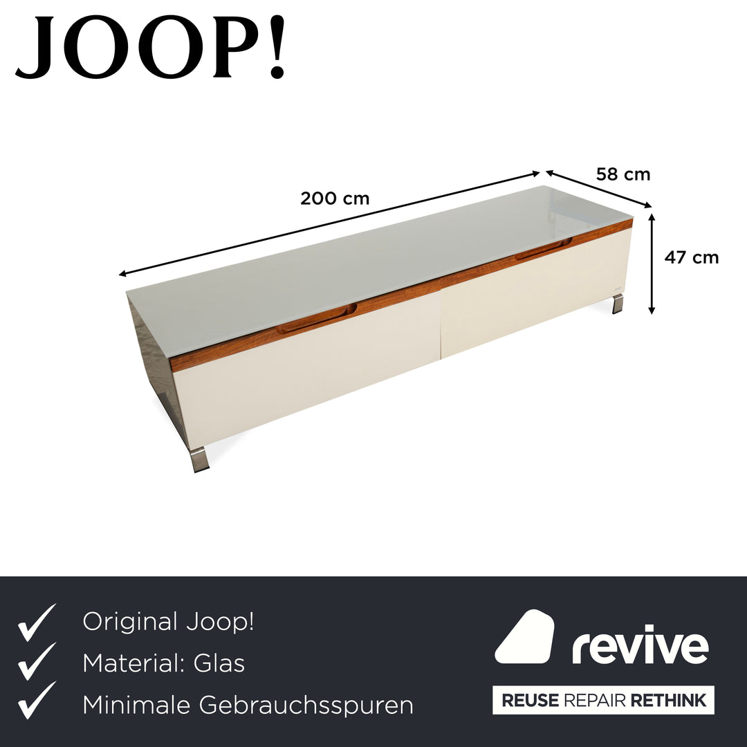 Buffet bas en verre Joop! blanc et marron avec tiroirs