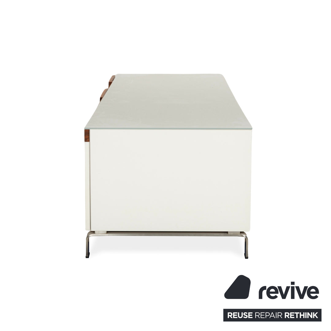 Buffet bas en verre Joop! blanc et marron avec tiroirs