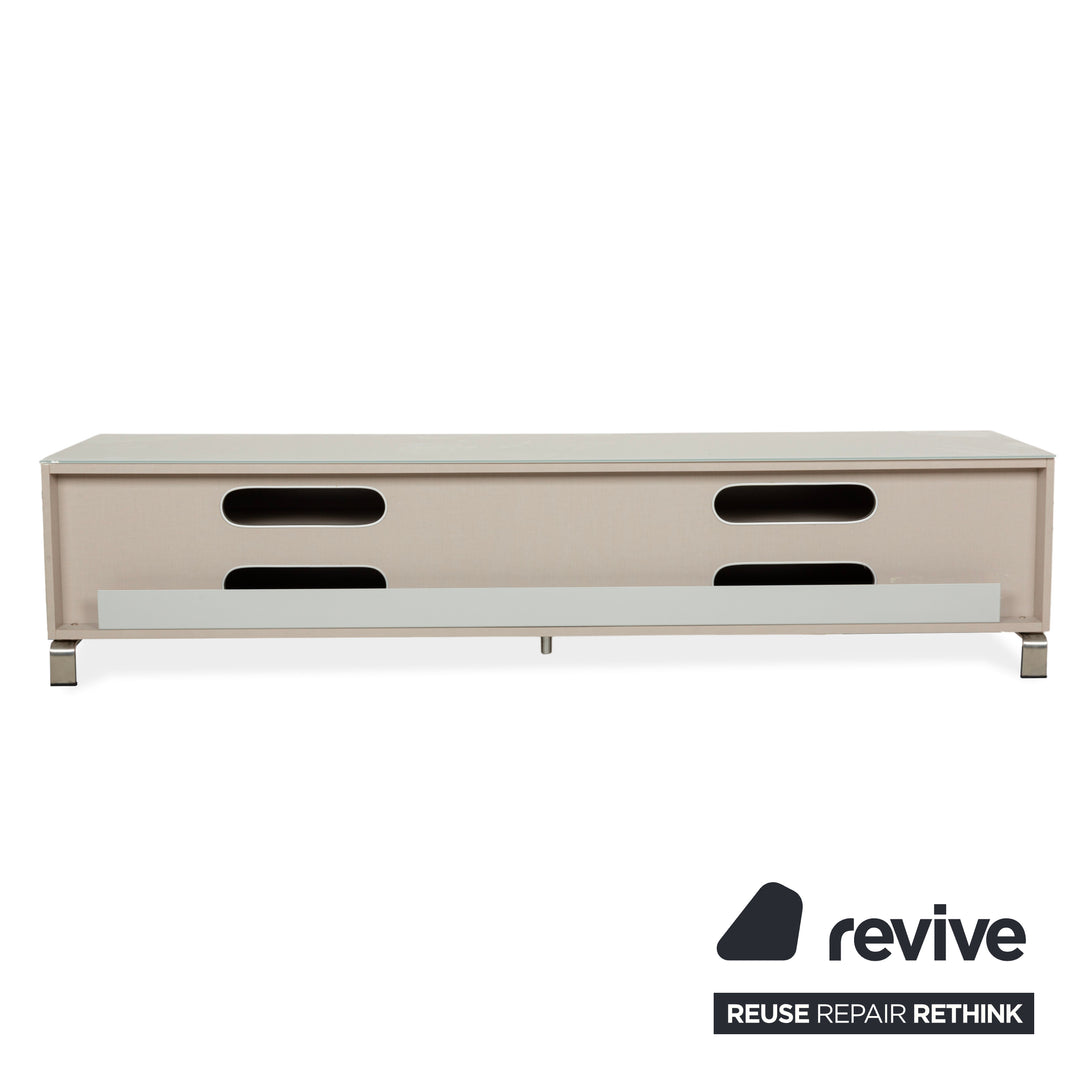 Buffet bas en verre Joop! blanc et marron avec tiroirs