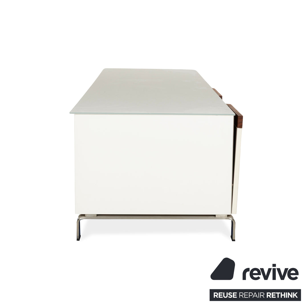 Buffet bas en verre Joop! blanc et marron avec tiroirs