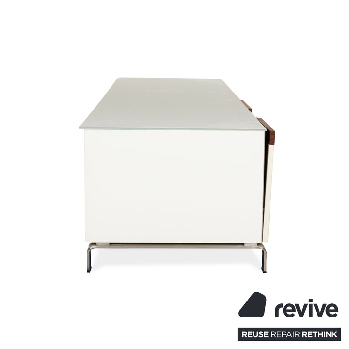 Buffet bas en verre Joop! blanc et marron avec tiroirs