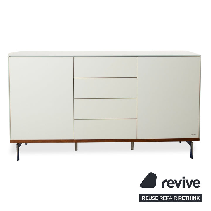 Joop Holz Glas Sideboard Creme Weiß
