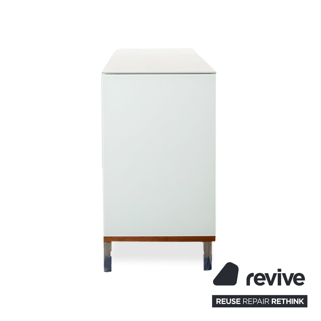Joop Holz Glas Sideboard Creme Weiß