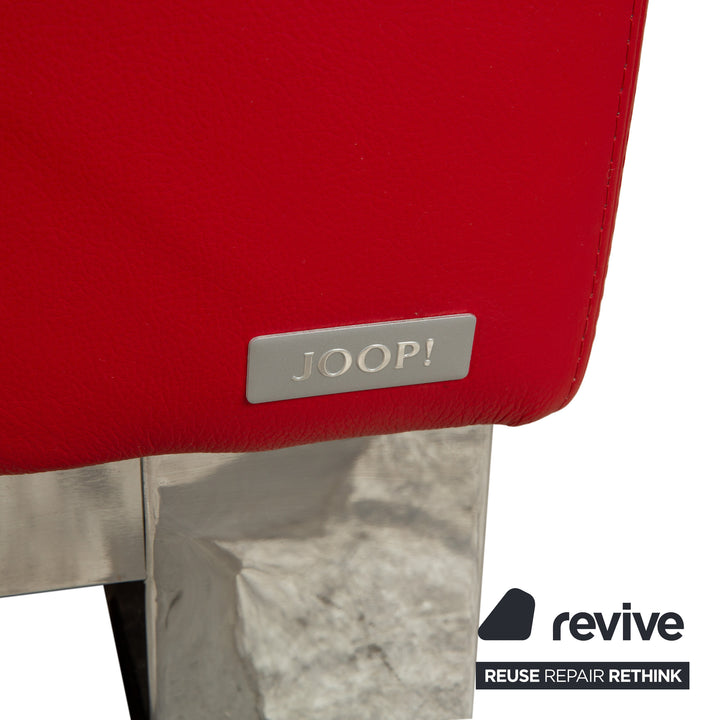 Joop! Leather bed double bed red 180x200 cm manual function