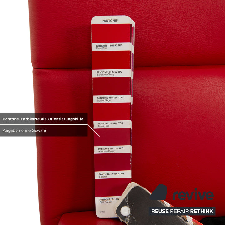 Joop! Leather bed double bed red 180x200 cm manual function