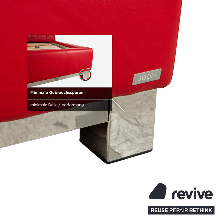 Joop! Leather bed double bed red 180x200 cm manual function