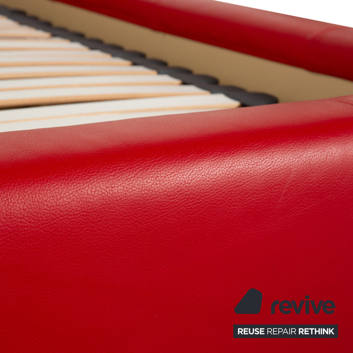 Joop! Leather bed double bed red 180x200 cm manual function