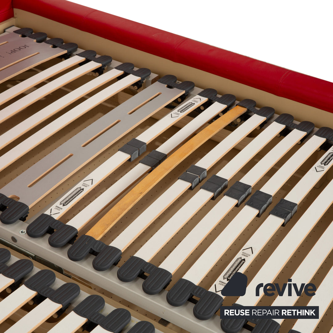 Joop! Leather bed double bed red 180x200 cm manual function