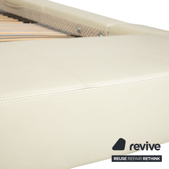 Joop Leder Bett Weiß Creme 160x200 cm