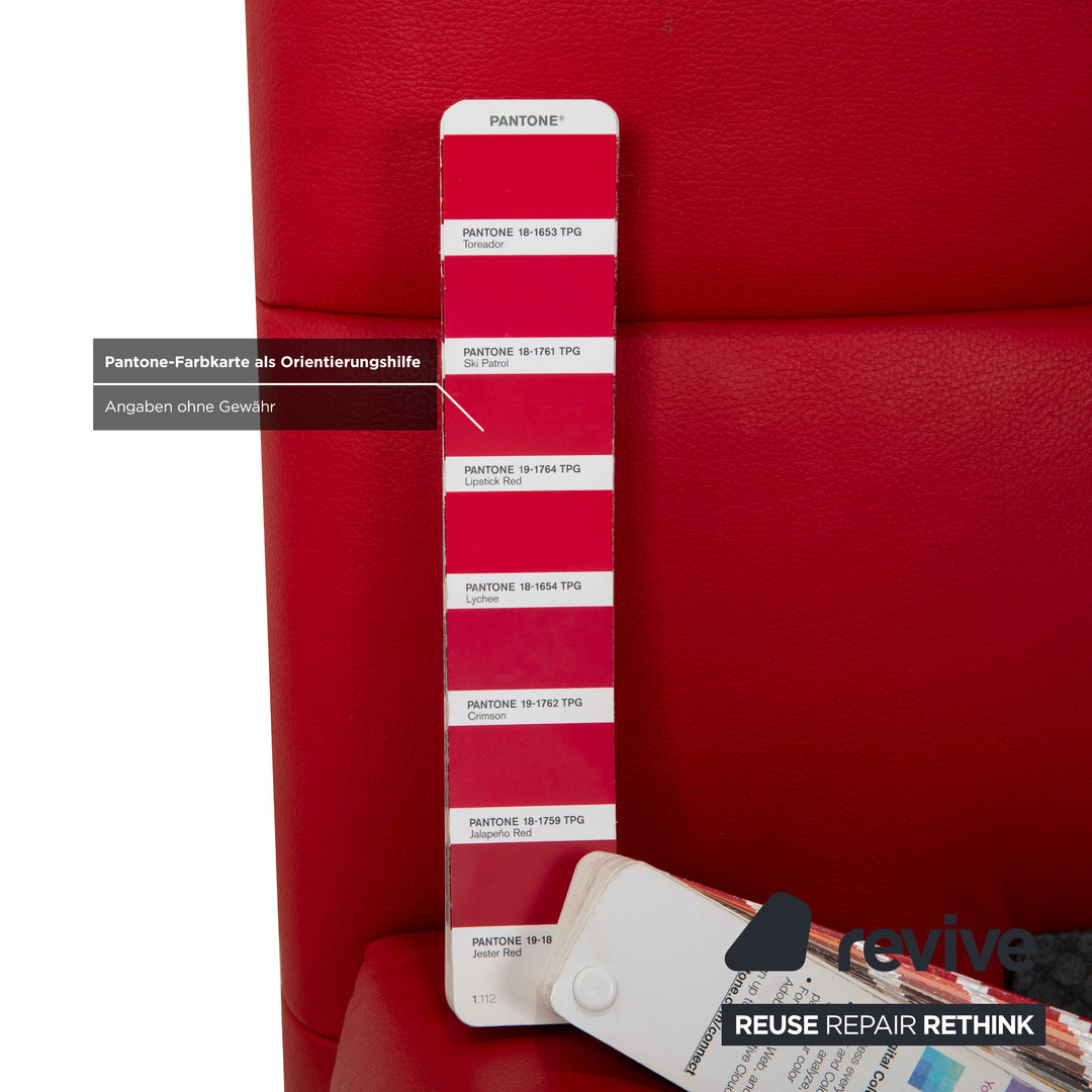 Joop Leder Chrom Bett Rot Gesteppt Lattenrost 180x200 manuelle Funktion