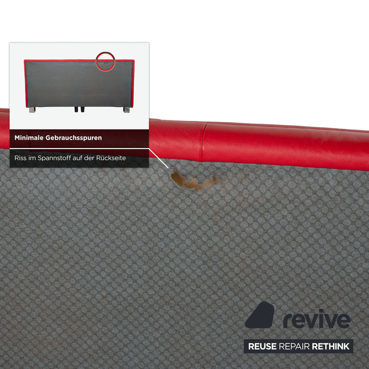 Joop Leder Chrom Bett Rot Gesteppt Lattenrost 180x200 manuelle Funktion