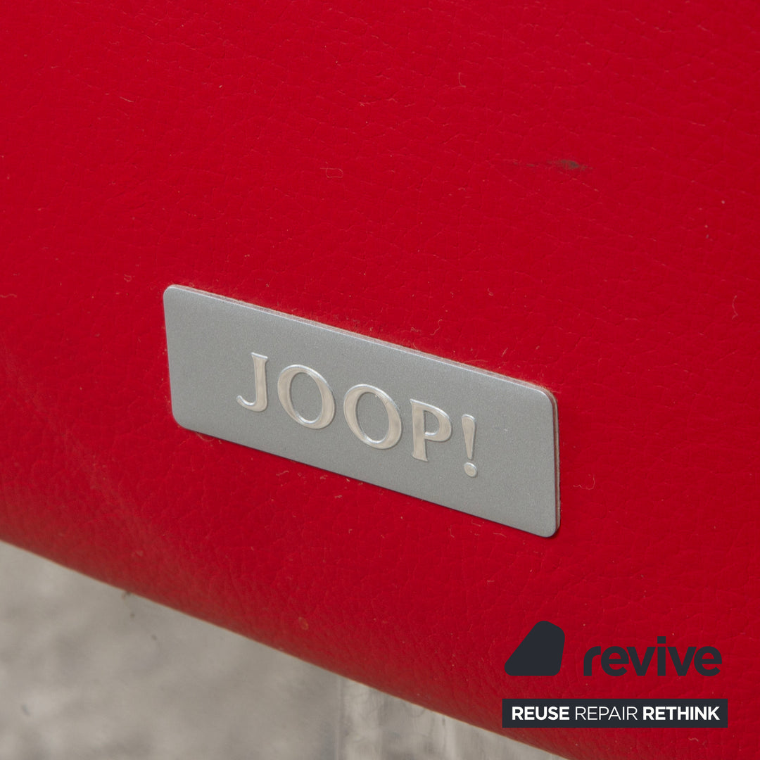 Joop Leder Chrom Bett Rot Gesteppt Lattenrost 180x200 manuelle Funktion