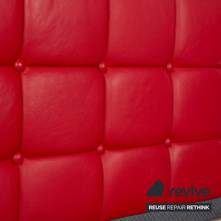 Joop Leder Chrom Bett Rot Gesteppt Lattenrost 180x200 manuelle Funktion