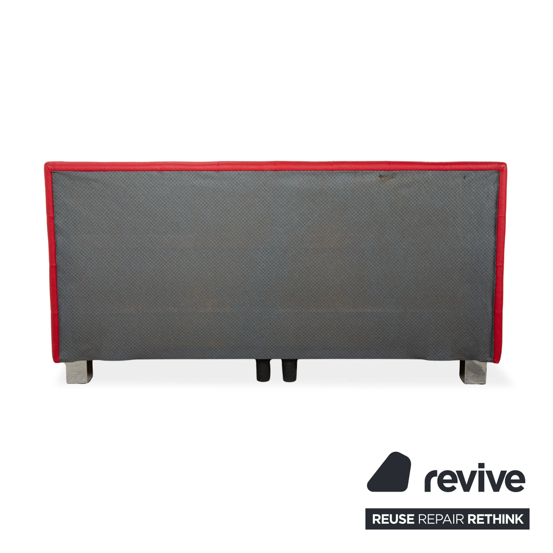 Joop Leder Chrom Bett Rot Gesteppt Lattenrost 180x200 manuelle Funktion