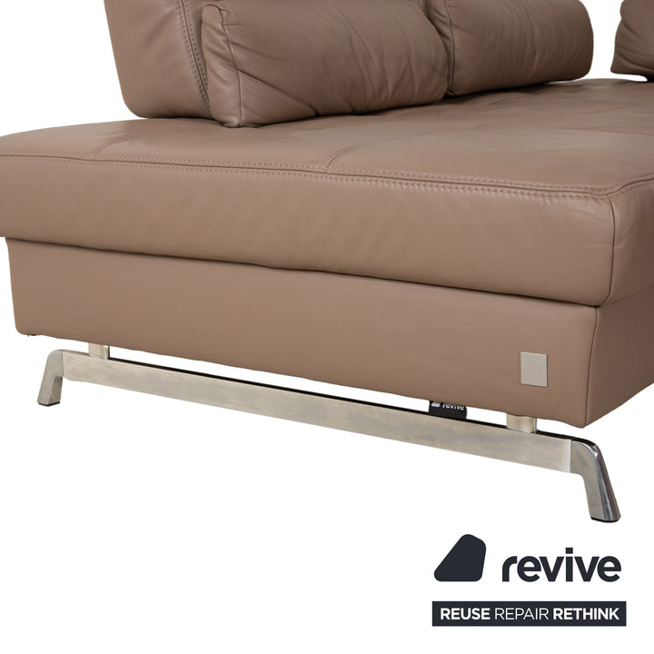 Joop leather corner sofa brown camel caramel manual function sofa couch