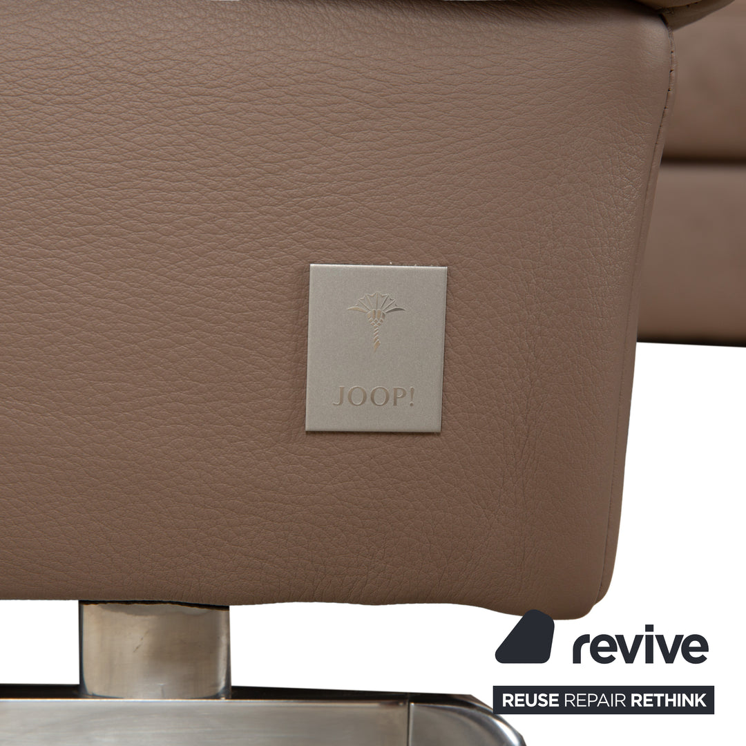Joop leather corner sofa brown camel caramel manual function sofa couch