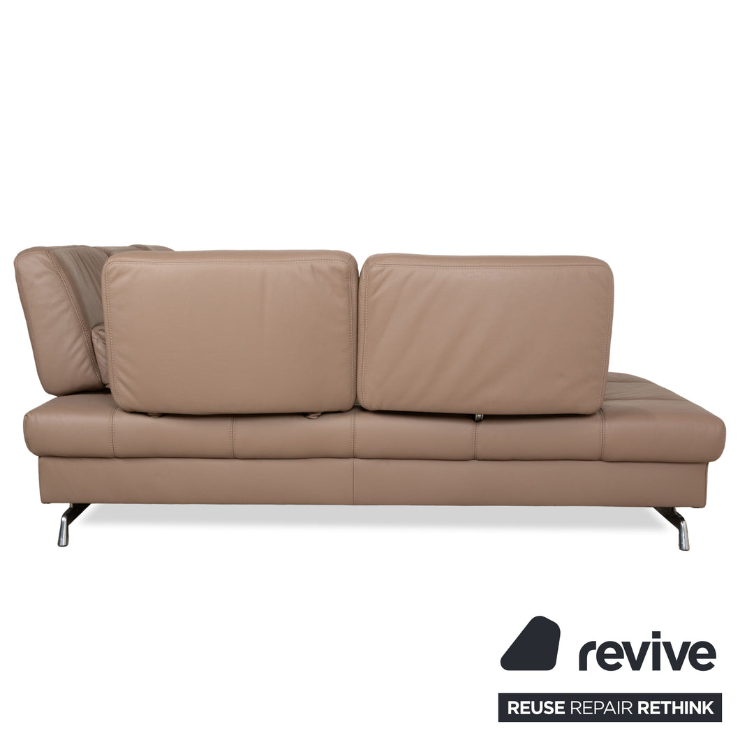 Joop leather corner sofa brown camel caramel manual function sofa couch