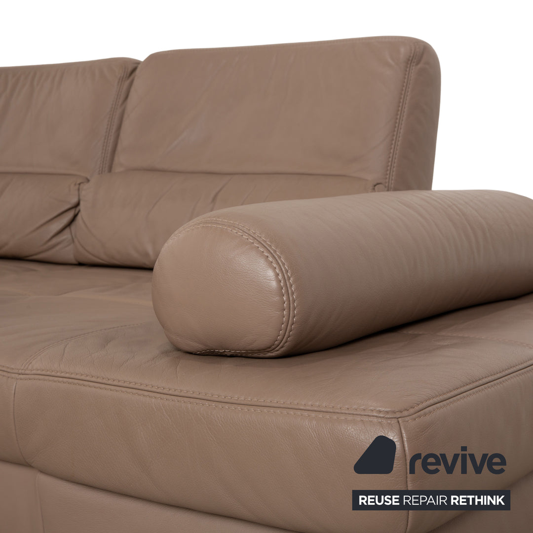 Joop leather corner sofa brown camel caramel manual function sofa couch