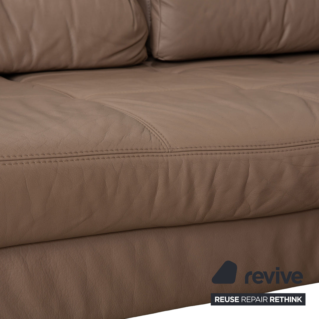 Joop leather corner sofa brown camel caramel manual function sofa couch