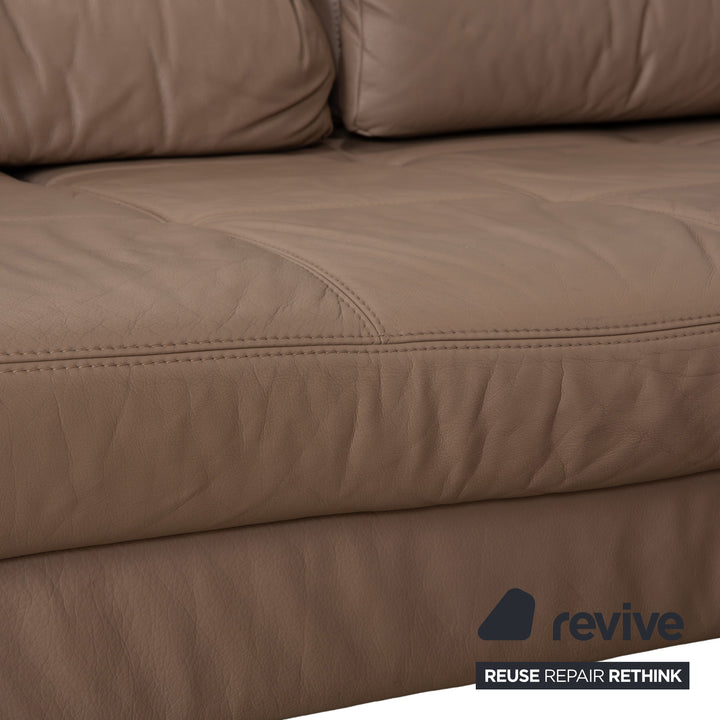 Joop leather corner sofa brown camel caramel manual function sofa couch