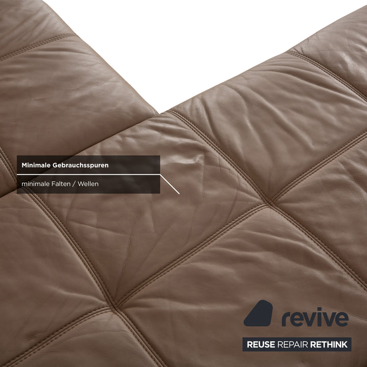 Joop leather corner sofa brown camel caramel manual function sofa couch