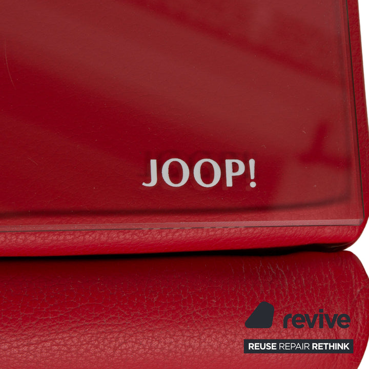 Joop Leather Glass Red Table Sideboard Nightstand Side Table Drawer