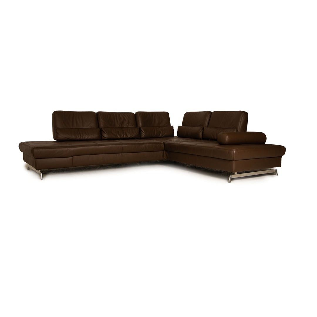 yup! Loft leather corner sofa brown sofa couch function recamier right