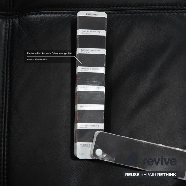 Joop Loft Leather Corner Sofa Black Manual Function Sofa Couch