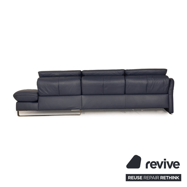 Joop Move 8152 Leather Corner Sofa Blue Dark Blue Electric Function Recamiere Right Sofa Couch