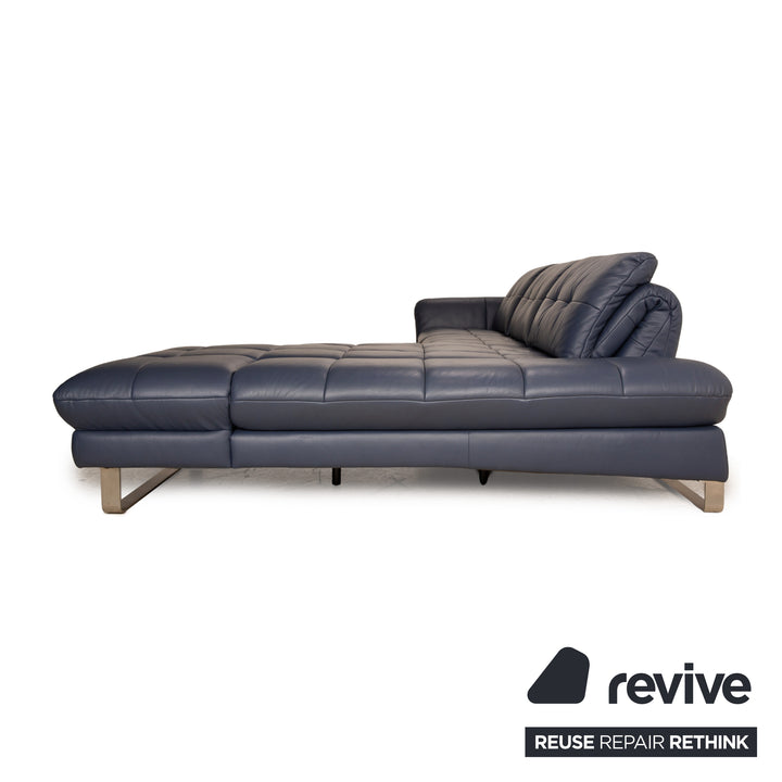 Joop Move 8152 Leder Ecksofa Blau Dunkelblau elektrische Funktion Recamiere Rechts Sofa Couch