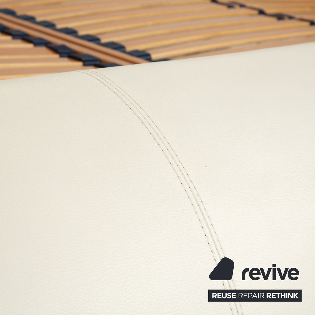 Lit double Joop! Swing en cuir blanc 180 x 200 cm