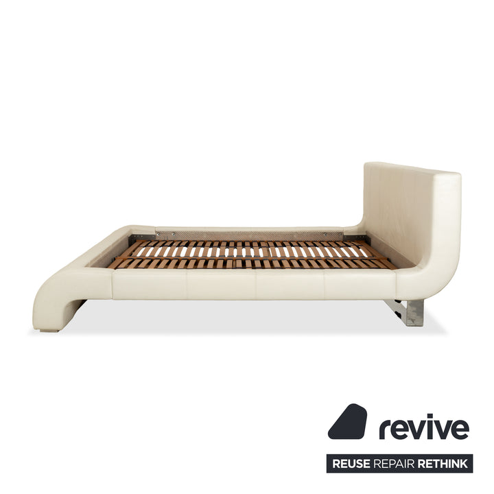 Joop! Swing Leder Bett Doppelbett Weiß 180x200 cm