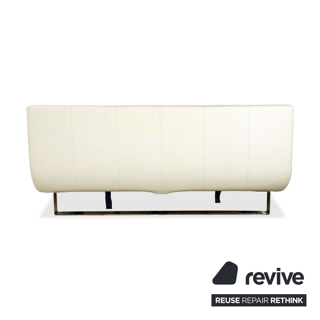 Lit double Joop! Swing en cuir blanc 180 x 200 cm