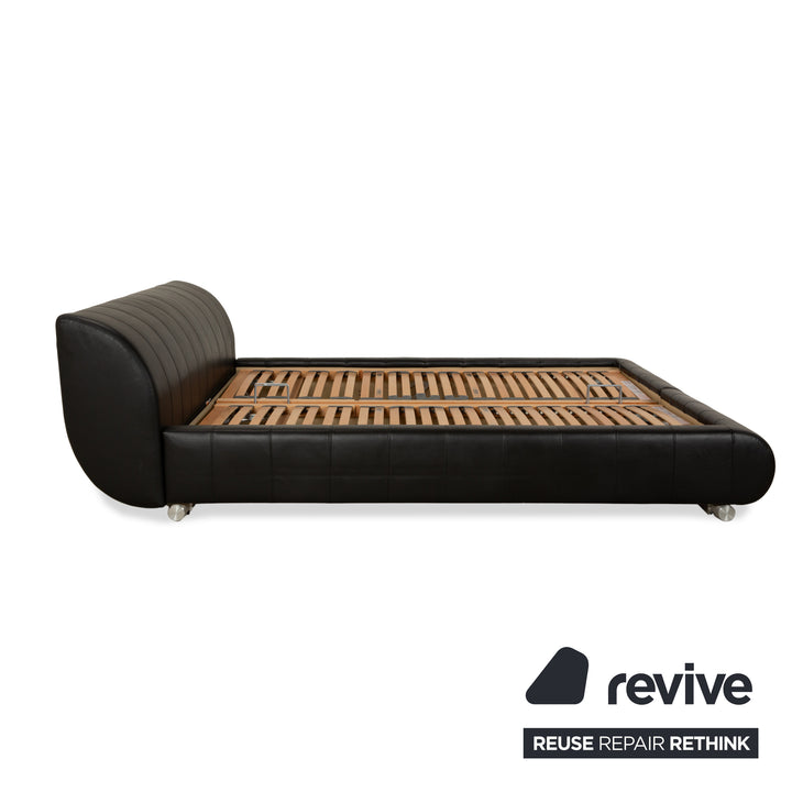 Joop Swing Leder Bett Schwarz Bettkasten manuelle Funktion