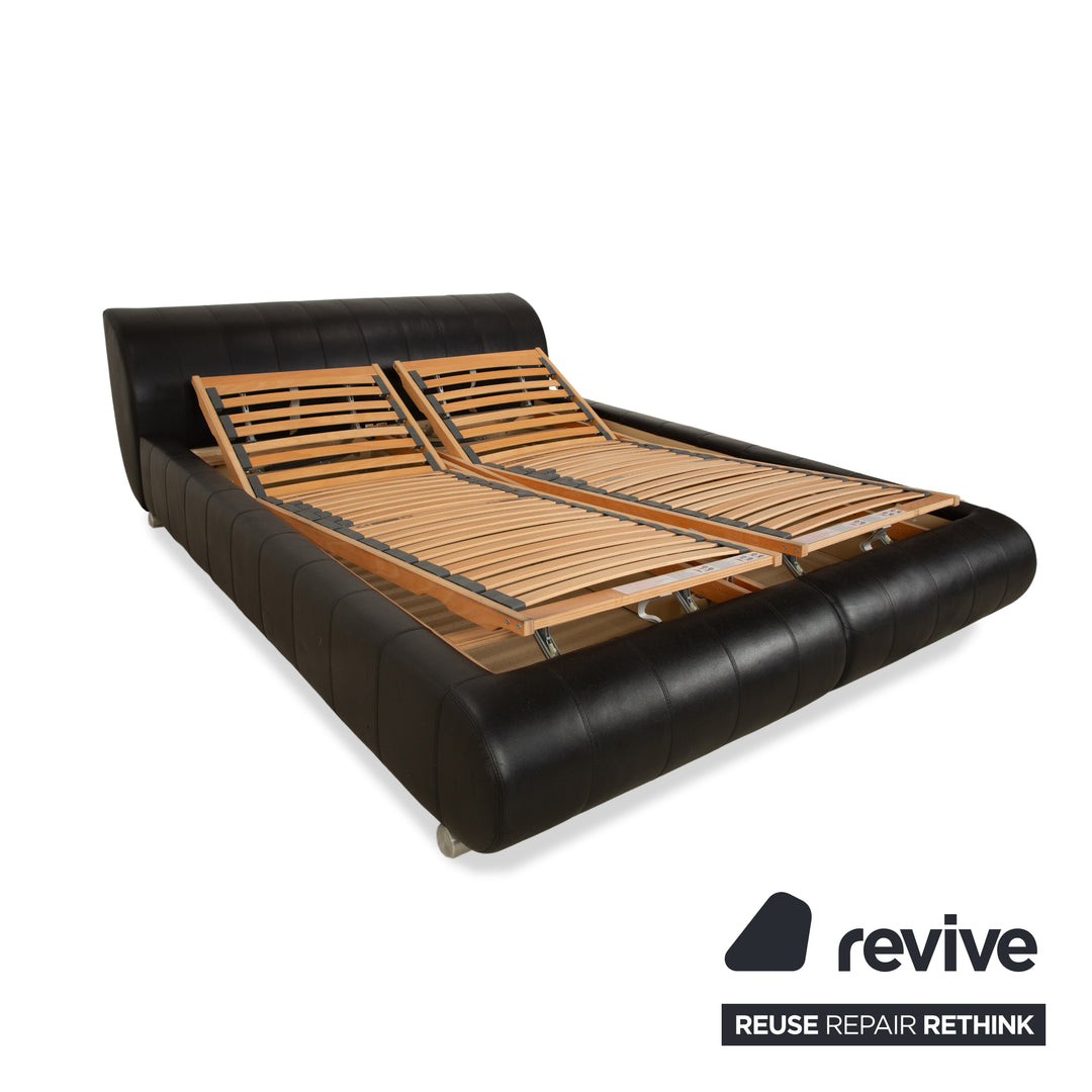Joop Swing Leder Bett Schwarz Bettkasten manuelle Funktion