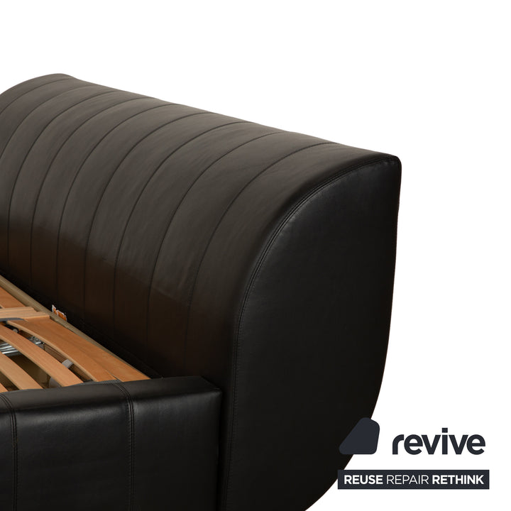 Joop Swing Leder Bett Schwarz Bettkasten manuelle Funktion