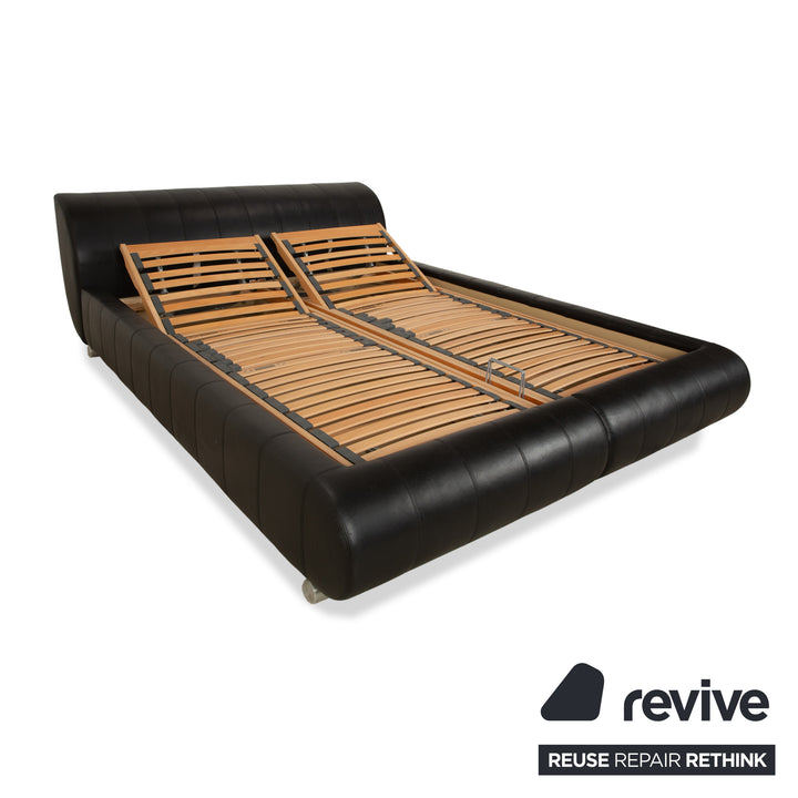 Joop Swing Leder Bett Schwarz Bettkasten manuelle Funktion