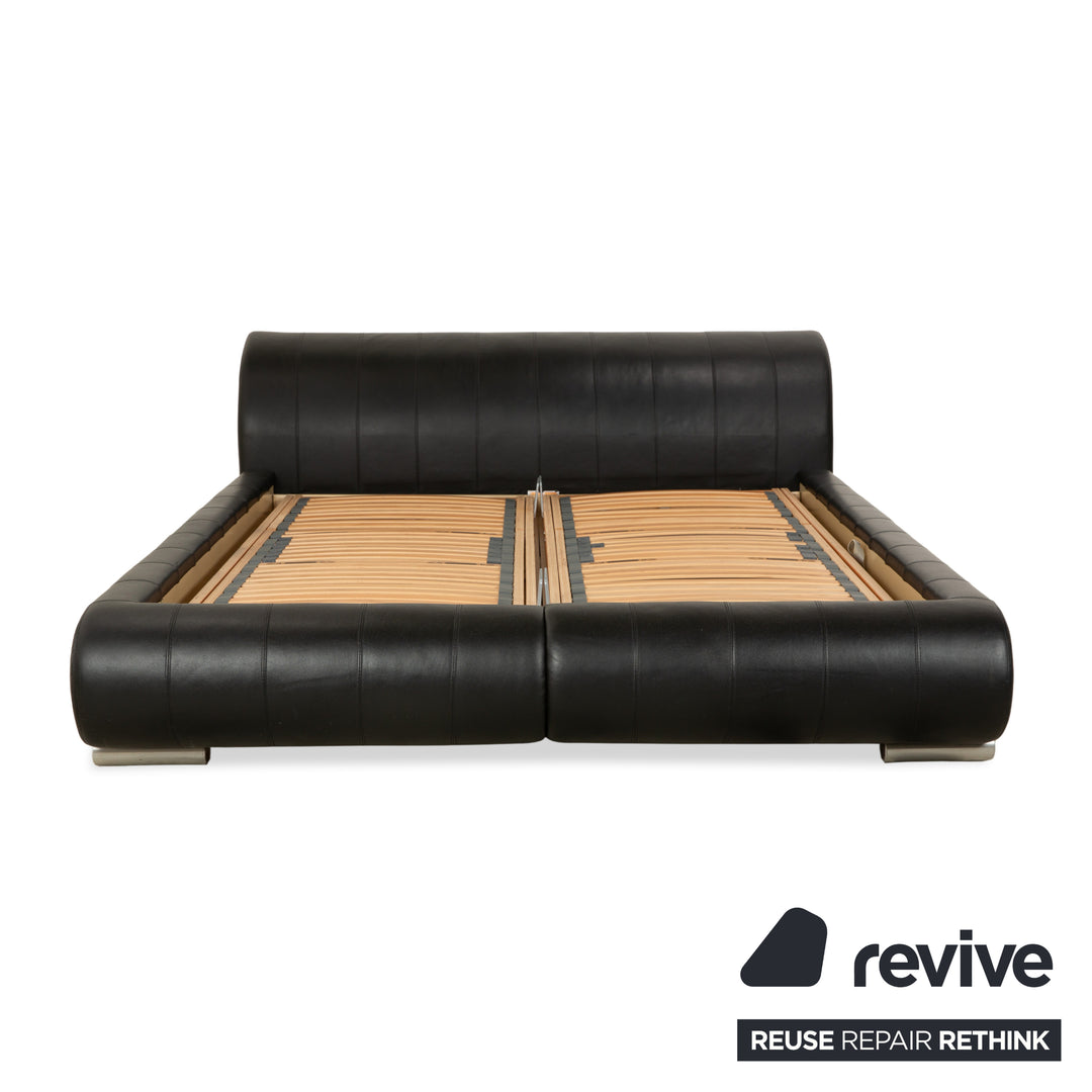 Joop Swing Leder Bett Schwarz Bettkasten manuelle Funktion