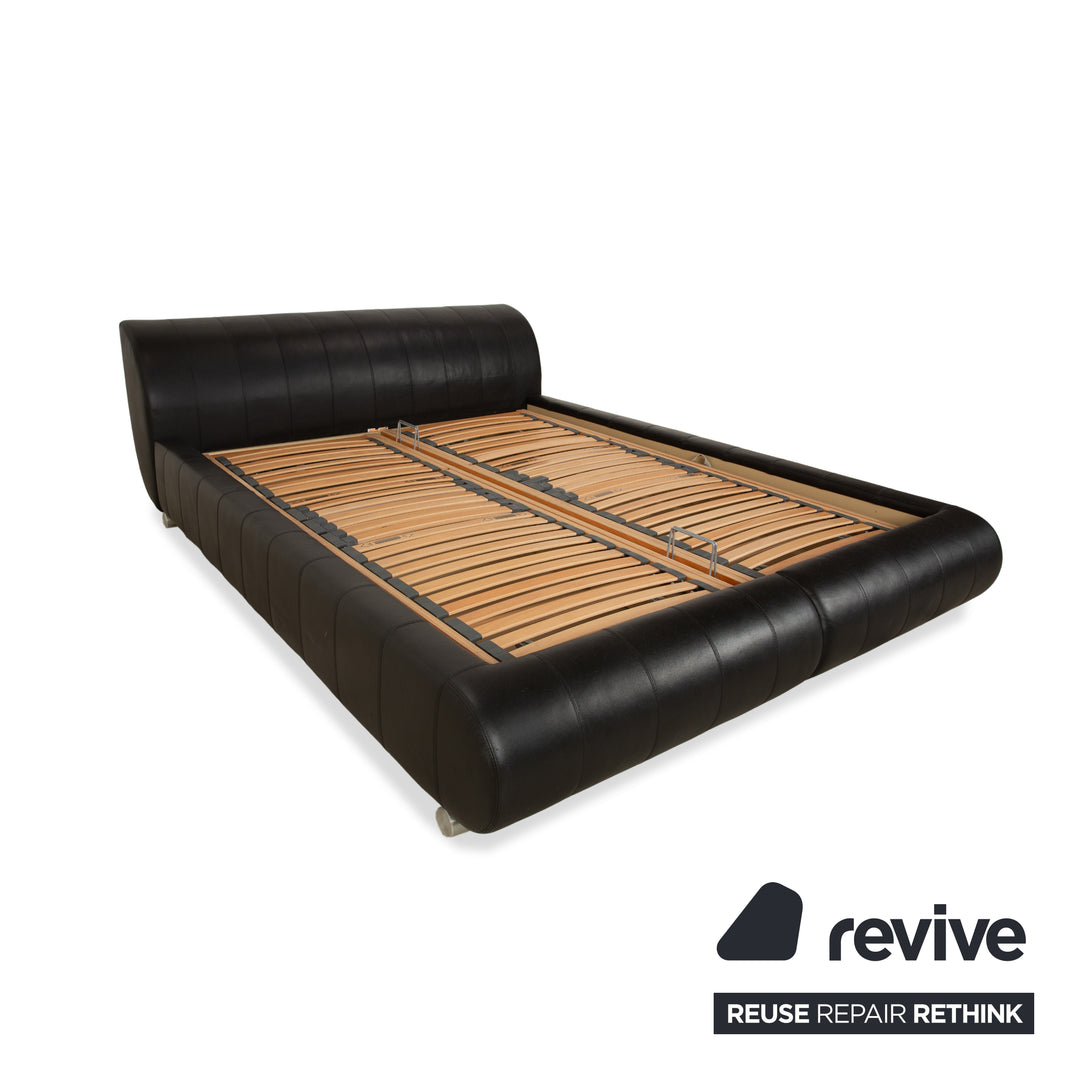Joop Swing Leder Bett Schwarz Bettkasten manuelle Funktion