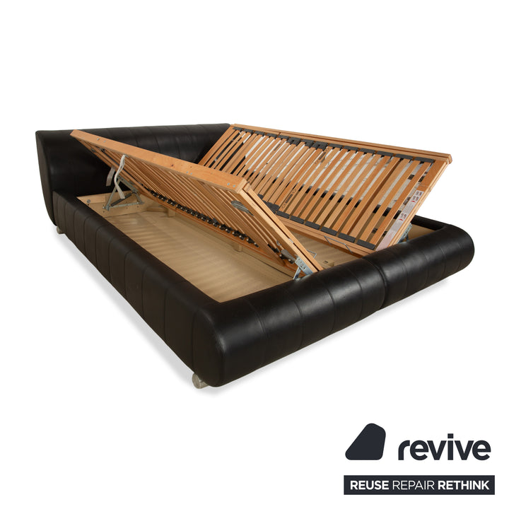 Joop Swing Leder Bett Schwarz Bettkasten manuelle Funktion