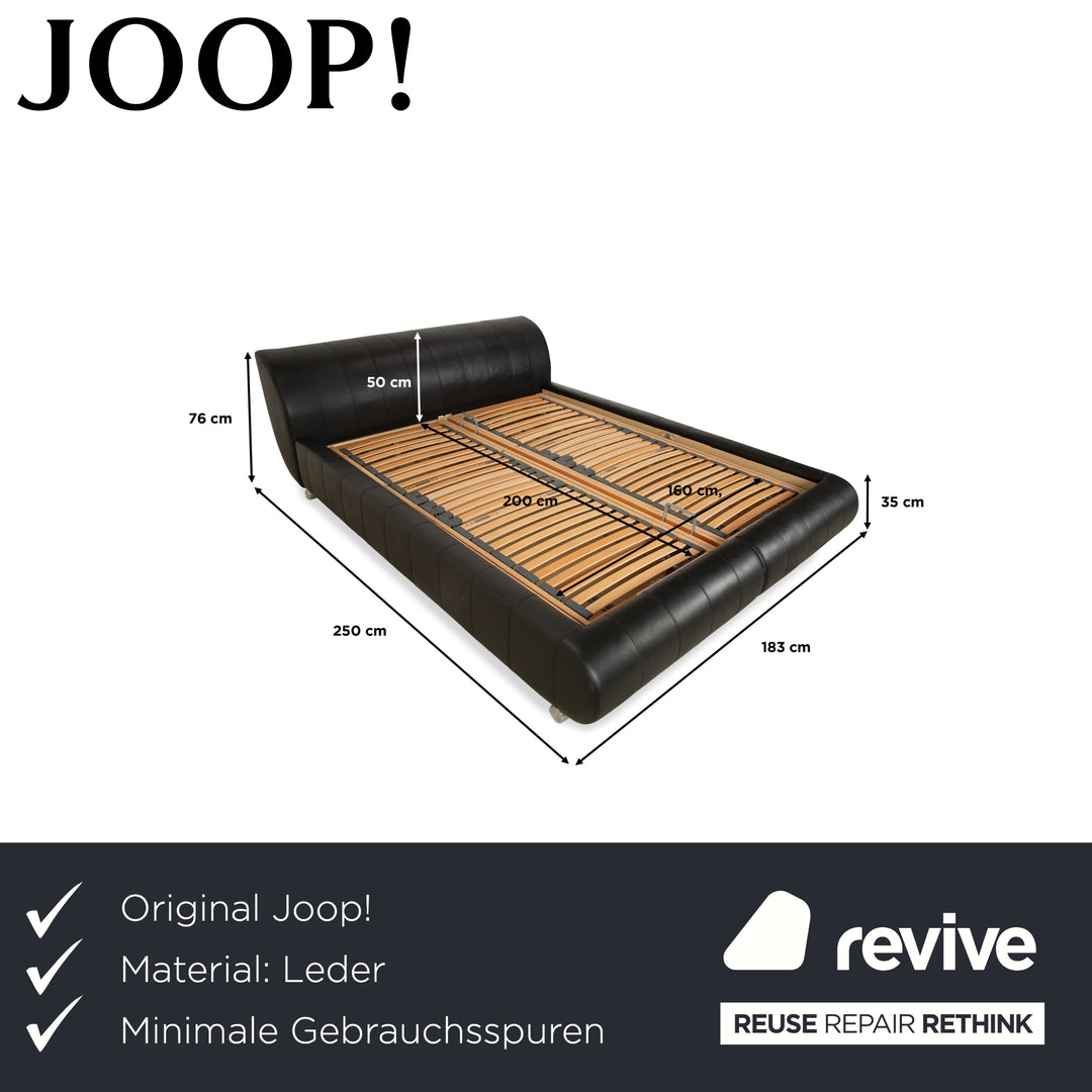 Joop Swing Leder Bett Schwarz Bettkasten manuelle Funktion
