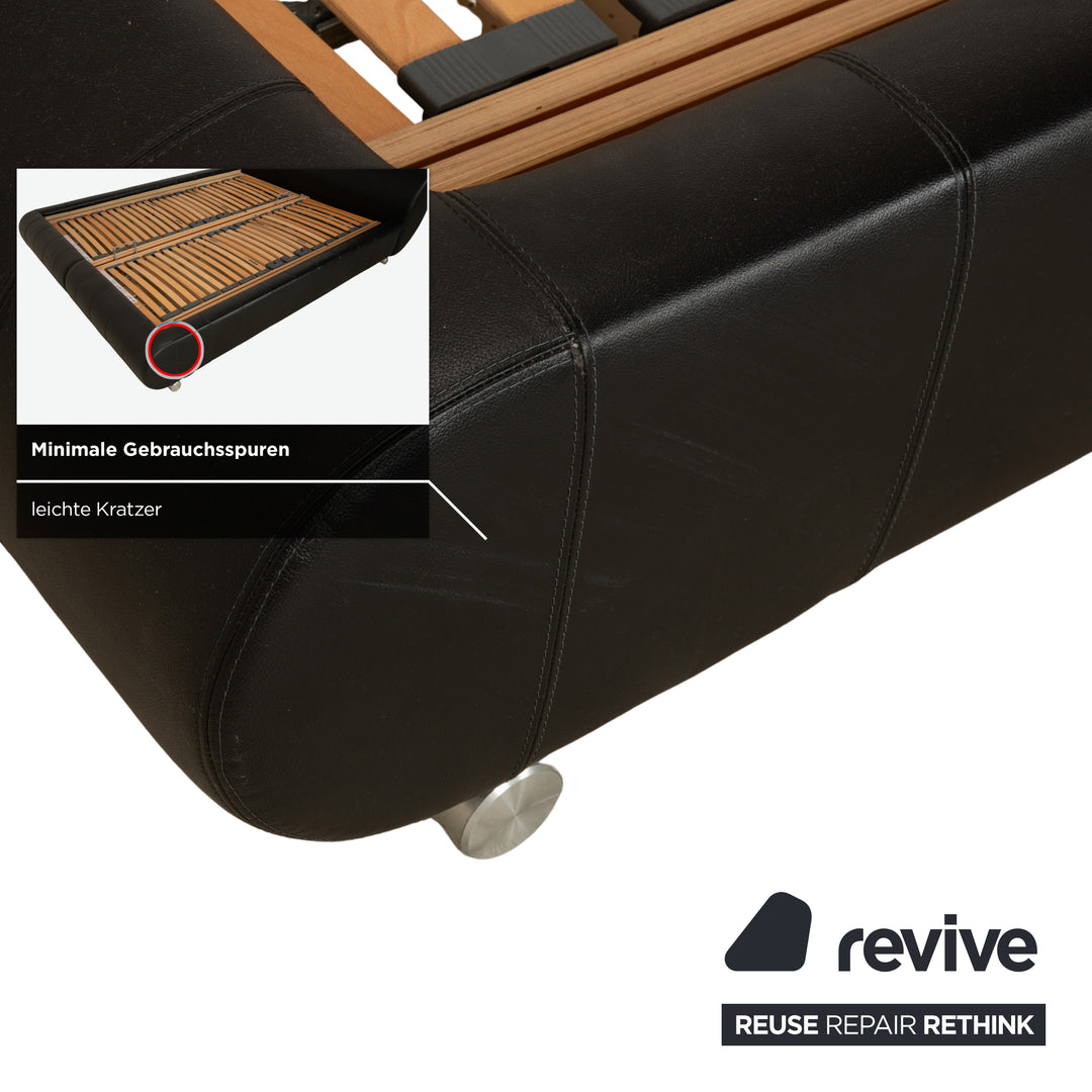 Joop Swing Leder Bett Schwarz Bettkasten manuelle Funktion