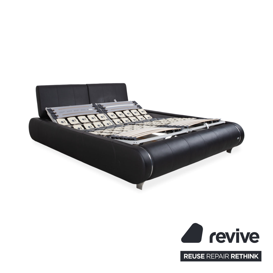 Joop! Swing Leder Bett Schwarz Doppelbett