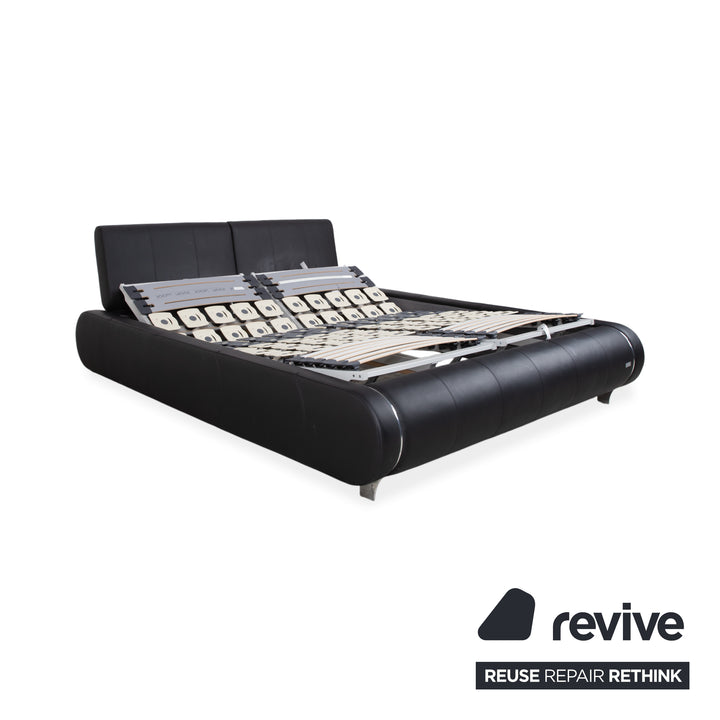 Joop! Swing Leder Bett Schwarz Doppelbett