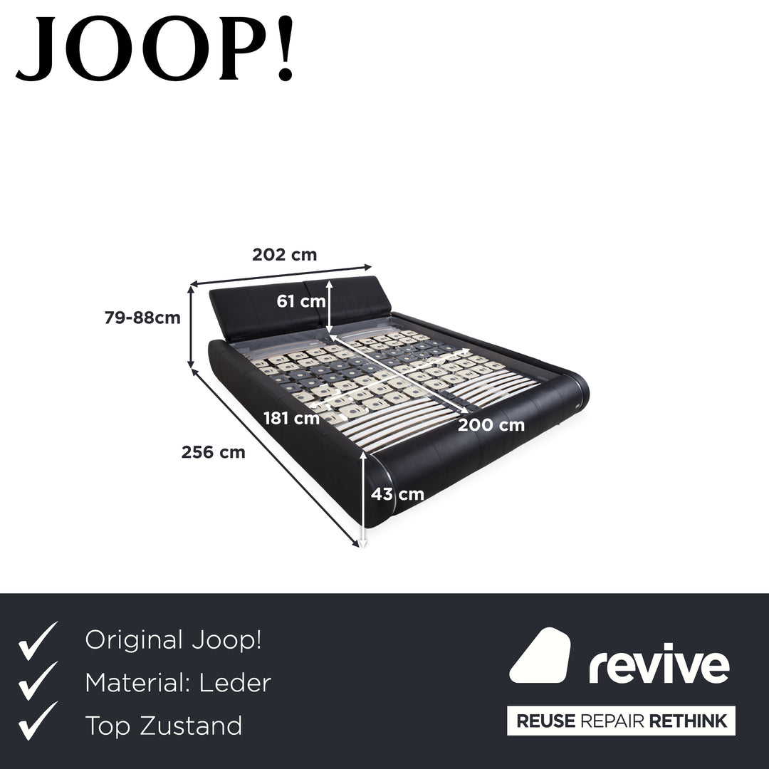 Joop! Swing Leder Bett Schwarz Doppelbett