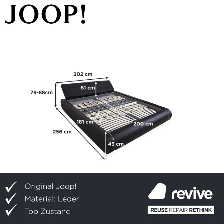 Joop! Swing Leder Bett Schwarz Doppelbett