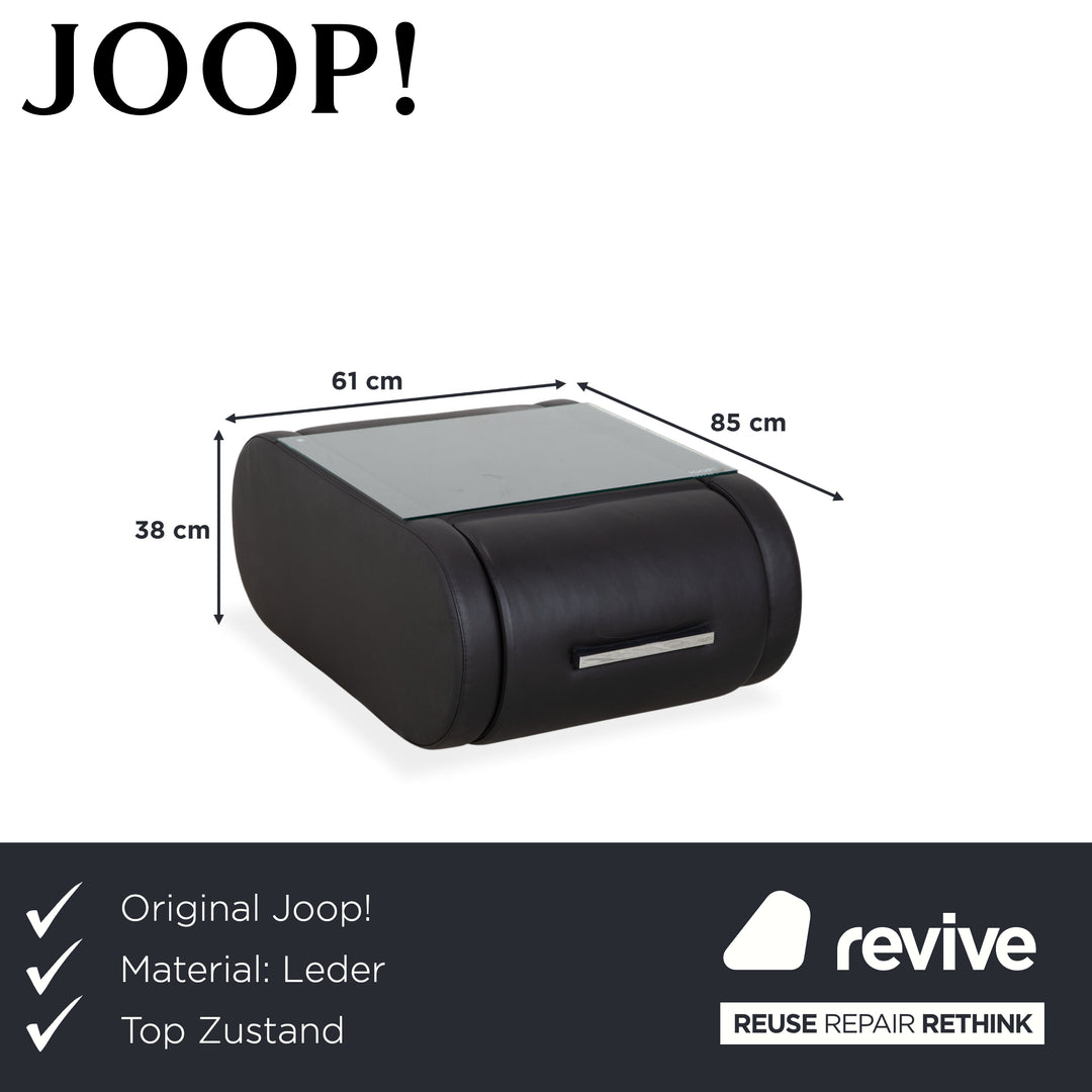 Joop! Swing Nachttisch Beistelltisch Sideboard Leder Schwarz mit Schublade und Ablage